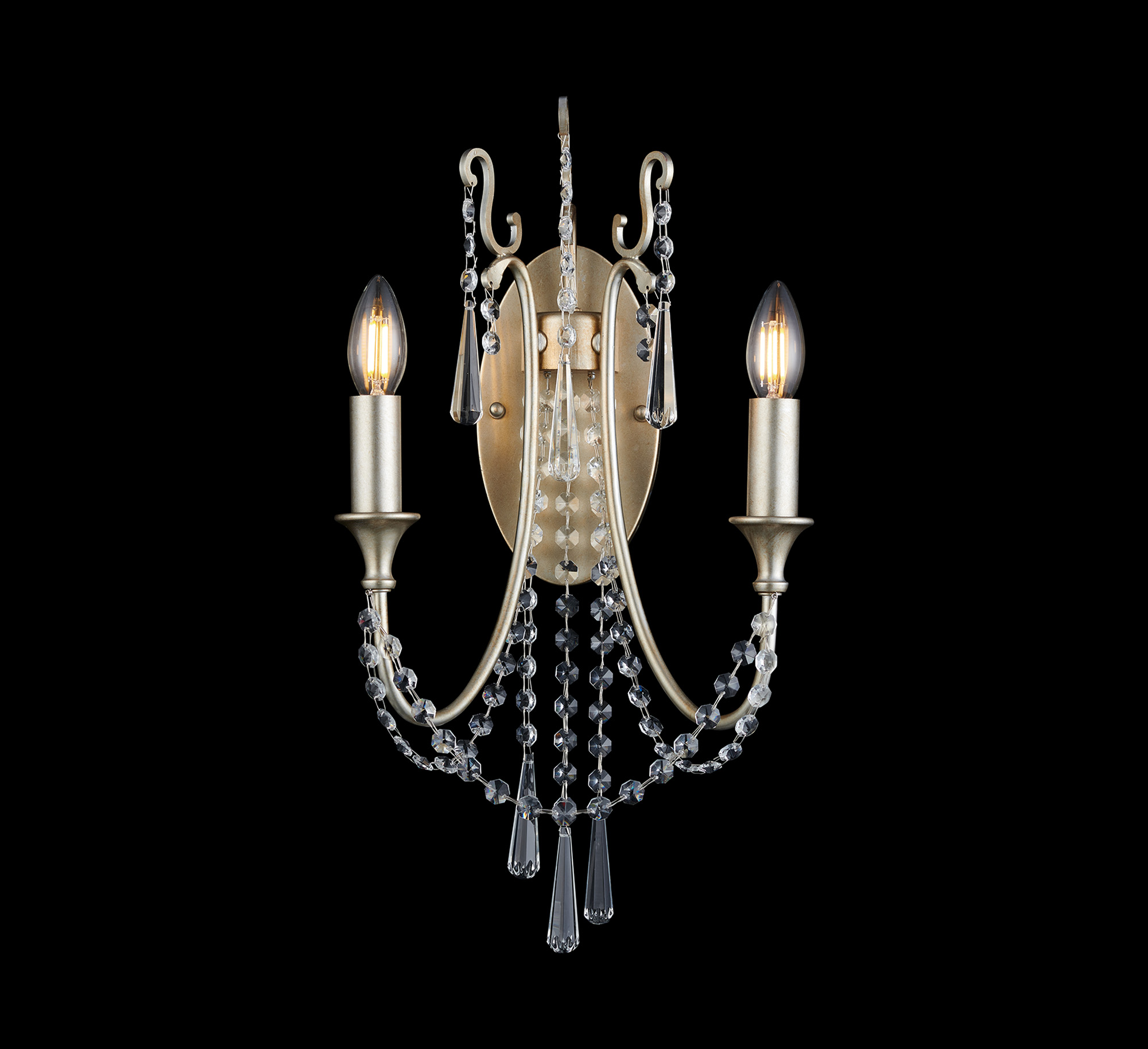 Celine Crystal Wall Lights Diyas Armed Wall Lights